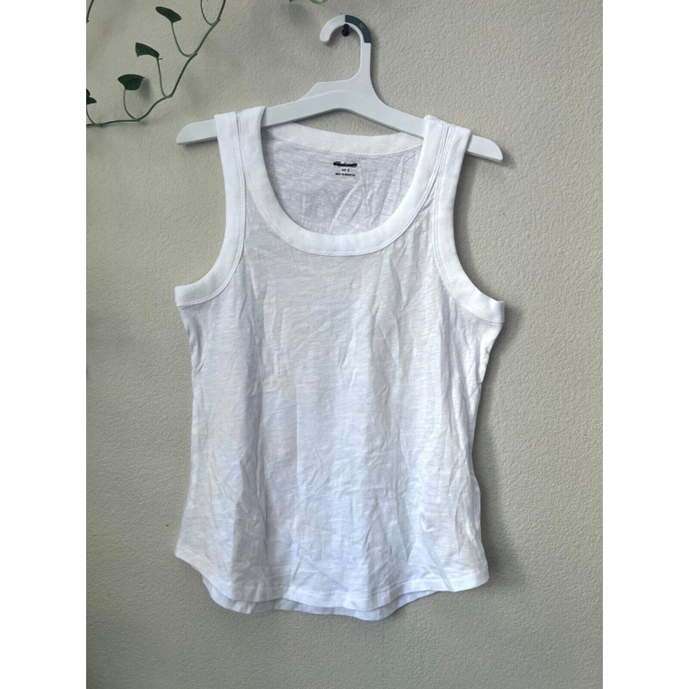 Madewell Womens White Whisper Crew Neck Tank Top Sz S